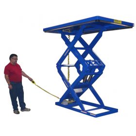 Upright scissor lift tables feature capacities of up to 5,000 lbs.